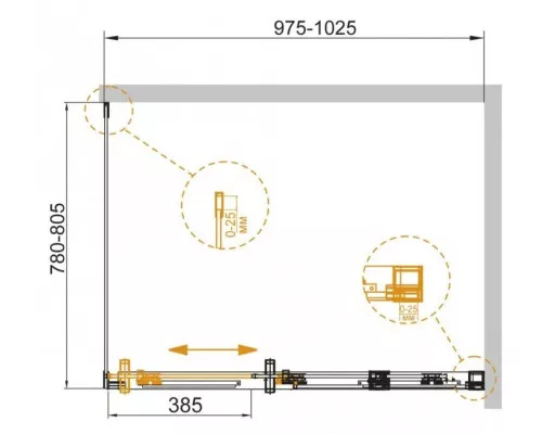 Приобрести Душевой уголок 100х80 см Cezares DUET SOFT-AH-1-100/80-C-Cr прозрачное в магазине сантехники Santeh-Crystal.ru