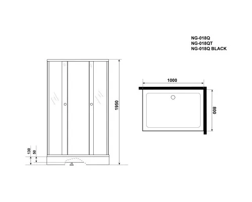 Заказать Душевой уголок с поддоном 100х80х195 см Niagara NG-018-14QBLACK интимато в магазине сантехники Santeh-Crystal.ru