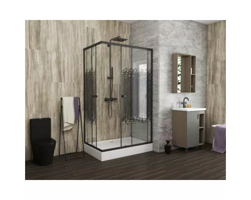 Заказать Душевой уголок с поддоном 100х80х195 см Niagara NG-018-14QBLACK интимато в магазине сантехники Santeh-Crystal.ru