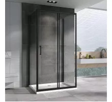 Душевой уголок 180х50 см Abber Schwarzer Diamant AG30180B-S50B-S50B прозрачное