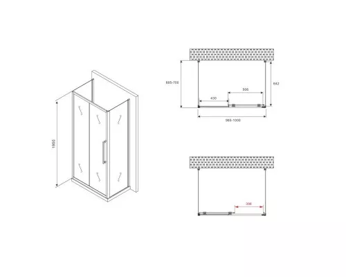 Приобрести Душевой уголок 100х70 см Abber Schwarzer Diamant AG30100BMH-S70BM-S70BM матовое в магазине сантехники Santeh-Crystal.ru