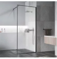 Душевая перегородка Vincea Walk-In HP Art VSW-1HP900FLGM 90 см, профиль вороненая сталь, стекло рифленое