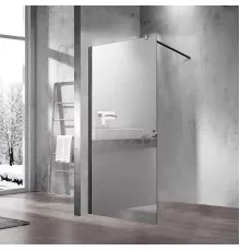 Душевая перегородка Vincea Walk-In VSW-1H100MRB 100 см, профиль черный матовый, стекло зеркальное