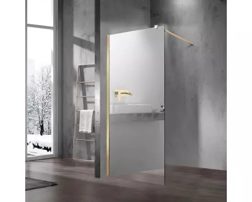 Душевая перегородка Vincea Walk-In VSW-1H900MRG 90 см, профиль золотой матовый, стекло зеркальное