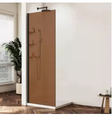 Душевая перегородка Vincea Walk-In HWS VSW-1HWS100GSB 99,8 см, профиль черный матовый, стекло янтарное