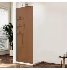 Душевая перегородка Vincea Walk-In HWS VSW-1HWS100GSGM 99,8 см, профиль вороненая сталь, стекло янтарное