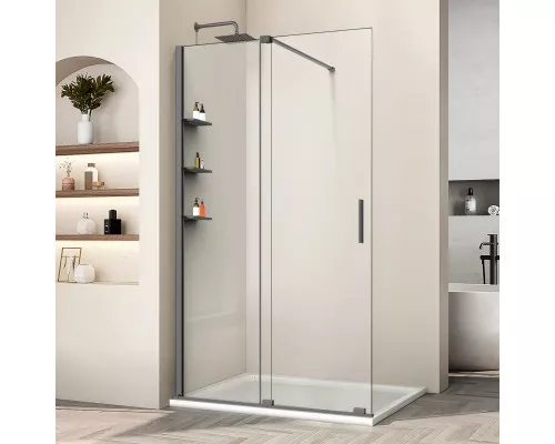 Душевая перегородка Vincea Walk-In WSL VSW-1WSL120CLGM 120 см, профиль вороненая сталь, стекло прозрачное