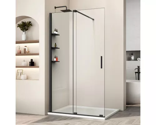 Душевая перегородка Vincea Walk-In WSL VSW-1WSL120CLB 120 см, профиль черный матовый, стекло прозрачное