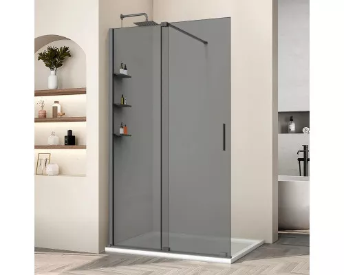 Душевая перегородка Vincea Walk-In WSL VSW-1WSL120CGGM 120 см, профиль вороненая сталь, стекло тонированное