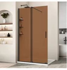 Душевая перегородка Vincea Walk-In WSL VSW-1WSL120GSB 120 см, профиль черный матовый, стекло янтарное