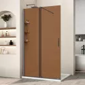 Душевая перегородка Vincea Walk-In WSL VSW-1WSL120GSGM 120 см, профиль вороненая сталь, стекло янтарное