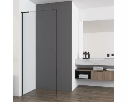 Душевая перегородка Vincea Walk-In HA VSW-7HA900CLB 90 см, профиль черный матовый, стекло прозрачное