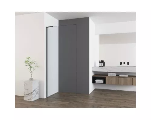 Душевая перегородка Vincea Walk-In HA VSW-7HA900CLB 90 см, профиль черный матовый, стекло прозрачное