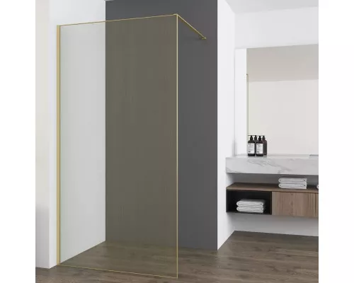 Душевая перегородка Vincea Walk-In HS VSW-7HS100GWG 100 см, профиль золотой матовый, стекло ламинированное золото