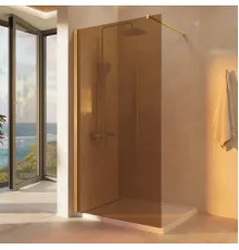 Душевая перегородка Vincea Walk-In VSW-1H100GSG 100 см, профиль золотой матовый, стекло янтарное