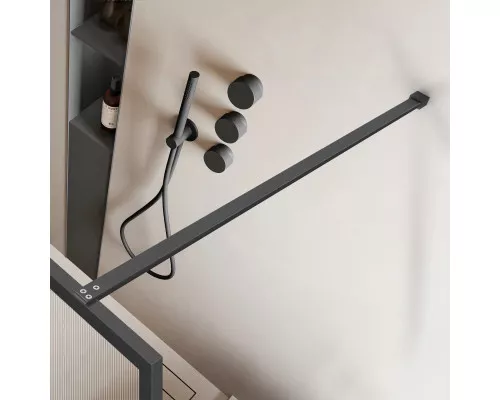 Душевая перегородка Vincea Walk-In HP Art VSW-1HP120FLGM 120 см, профиль вороненая сталь, стекло рифленое