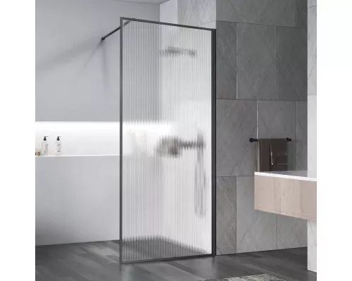 Душевая перегородка Vincea Walk-In HP Art VSW-1HP120FLGM 120 см, профиль вороненая сталь, стекло рифленое