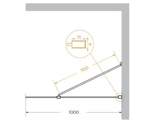 Купить Неподвижная перегородка 100 см Cezares LIBERTA-L-1-TB-100-C-NERO прозрачное в магазине сантехники Santeh-Crystal.ru