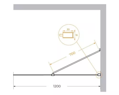 Приобрести Неподвижная перегородка 120 см Cezares LIBERTA-L-1-TB-120-C-Cr прозрачное в магазине сантехники Santeh-Crystal.ru