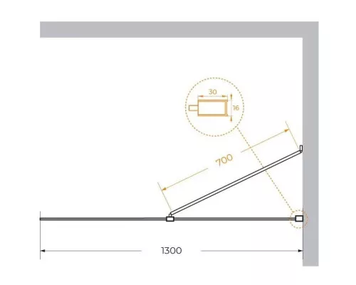 Приобрести Неподвижная перегородка 130 см Cezares LIBERTA-L-1-TB-130-C-NERO прозрачное в магазине сантехники Santeh-Crystal.ru