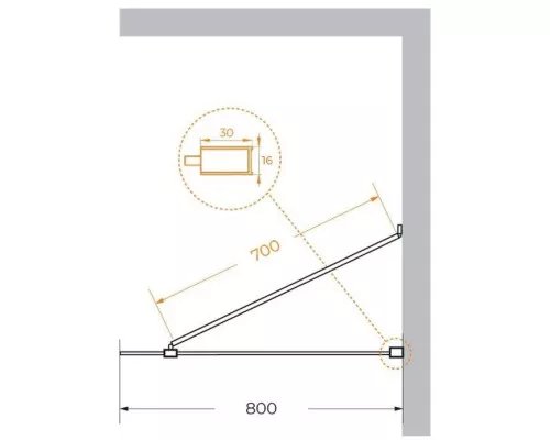 Заказать Неподвижная перегородка 80 см Cezares LIBERTA-L-1-TB-80-C-Cr прозрачное в магазине сантехники Santeh-Crystal.ru