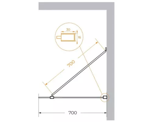 Заказать Неподвижная перегородка 70 см Cezares LIBERTA-L-1-TB-70-C-Cr прозрачное в магазине сантехники Santeh-Crystal.ru
