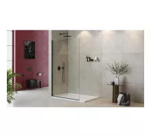 Неподвижная перегородка 130 см Cezares LIBERTA-L-1-TB-130-C-NERO прозрачное