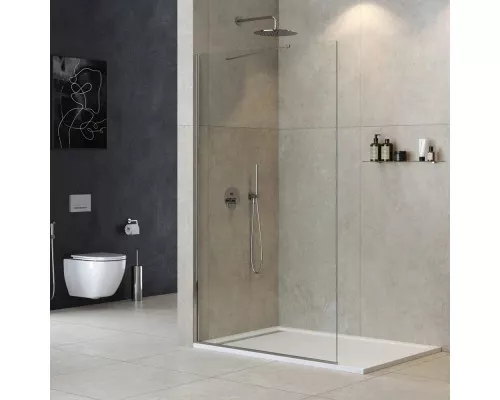 Приобрести Неподвижная перегородка 125 см Cezares LIBERTA-L-1-TB-125-C-Cr прозрачное в магазине сантехники Santeh-Crystal.ru