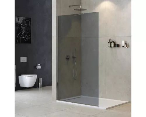 Заказать Неподвижная перегородка 120 см Cezares LIBERTA-L-1-TB-120-GR-Cr графитовое в магазине сантехники Santeh-Crystal.ru