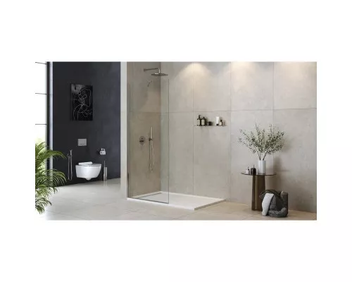 Купить Неподвижная перегородка 110 см Cezares LIBERTA-L-1-TB-110-C-Cr прозрачное в магазине сантехники Santeh-Crystal.ru