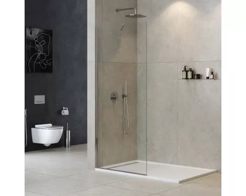 Купить Неподвижная перегородка 110 см Cezares LIBERTA-L-1-TB-110-C-Cr прозрачное в магазине сантехники Santeh-Crystal.ru