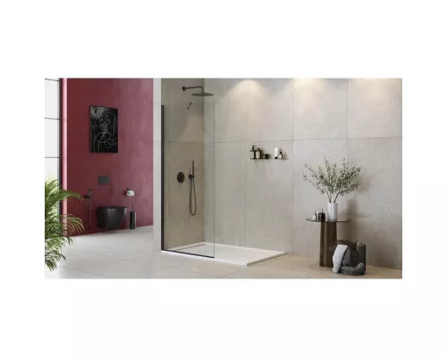 Купить Неподвижная перегородка 105 см Cezares LIBERTA-L-1-TB-105-C-NERO прозрачное в магазине сантехники Santeh-Crystal.ru