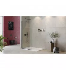 Неподвижная перегородка 100 см Cezares LIBERTA-L-1-TB-100-C-NERO прозрачное