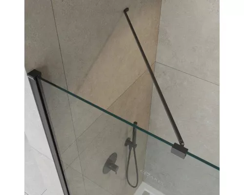 Купить Неподвижная перегородка 100 см Cezares LIBERTA-L-1-TB-100-C-NERO прозрачное в магазине сантехники Santeh-Crystal.ru