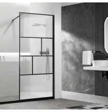 Неподвижная перегородка 90 см Vincea Walk-In HC Art VSW-1HC900CFB прозрачное/рифленое