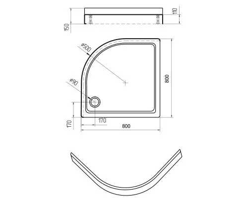 Приобрести Акриловый поддон 80x80 см Aquatek DPA-0000007 в магазине сантехники Santeh-Crystal.ru