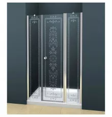 Душевая дверь распашная Cezares Royal Palace 185 см прозрачное с матовым узором ROYAL PALACE-A-B-13-100+60/30-CP-Cr