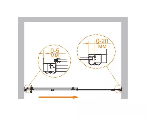 Купить Душевая дверь раздвижная Cezares Retro 110 см прозрачное c матовым узором RETRO-A-BF-1-110-CP-Cr в магазине сантехники Santeh-Crystal.ru