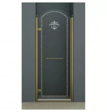 Душевая дверь распашная Cezares Retro 90 см прозрачное c матовым узором RETRO-A-B-1-90-CP-Br-L