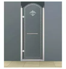 Душевая дверь распашная Cezares Retro 90 см прозрачное c матовым узором RETRO-A-B-1-90-CP-Cr-L