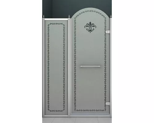 Купить Душевая дверь распашная Cezares Retro 120 см матовое с прозрачным узором RETRO-A-B-11-120-PP-Cr-R в магазине сантехники Santeh-Crystal.ru