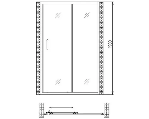 Заказать Душевая дверь 110 см Gemy Victoria S30191D прозрачное в магазине сантехники Santeh-Crystal.ru