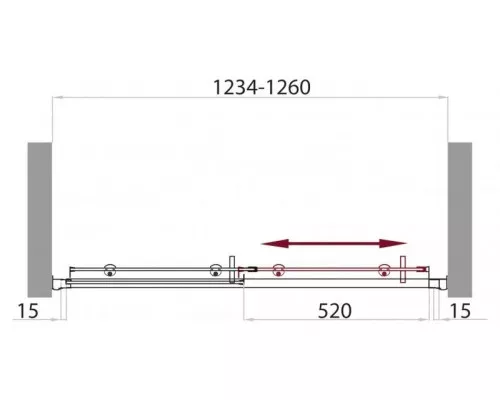 Купить Душевая дверь 125 см BelBagno UNO-BF-1-125-P-Cr текстурное стекло в магазине сантехники Santeh-Crystal.ru
