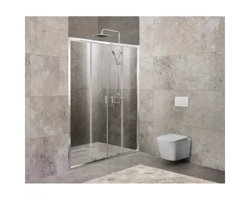 Заказать Душевая дверь 150-180 см BelBagno UNIQUE-BF-2-150/180-C-Cr прозрачное в магазине сантехники Santeh-Crystal.ru