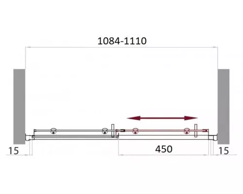 Приобрести Душевая дверь 110 см BelBagno UNO-BF-1-110-C-Cr прозрачное в магазине сантехники Santeh-Crystal.ru
