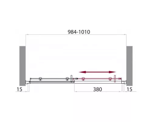 Приобрести Душевая дверь 100 см BelBagno Uno UNO-BF-1-100-M-Cr матовое в магазине сантехники Santeh-Crystal.ru