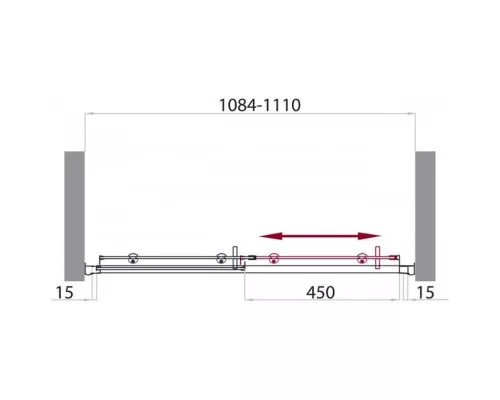 Купить Душевая дверь 110 см BelBagno Uno UNO-BF-1-110-M-Cr матовое в магазине сантехники Santeh-Crystal.ru