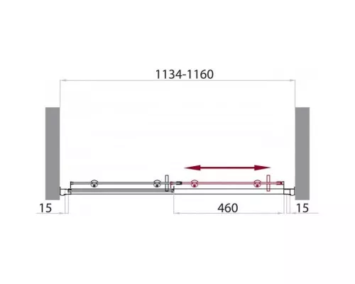 Приобрести Душевая дверь 115 см BelBagno Uno UNO-BF-1-115-M-Cr матовое в магазине сантехники Santeh-Crystal.ru