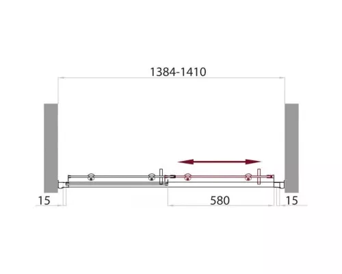 Приобрести Душевая дверь 140 см BelBagno Uno UNO-BF-1-140-M-Cr матовое в магазине сантехники Santeh-Crystal.ru