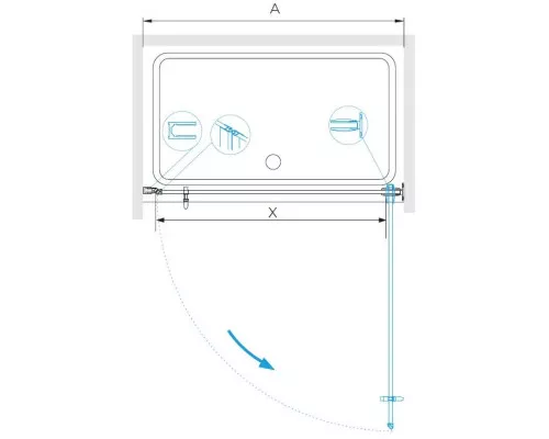 Купить Душевая дверь 80 см RGW HO-011-B Hotel 350601108-34 серое в магазине сантехники Santeh-Crystal.ru